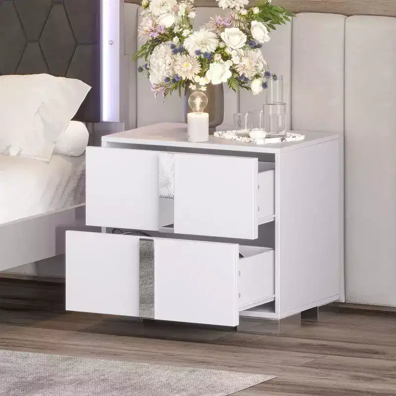 Okak Elegant 6-Drawer Bedroom Dressers with Unique Metal Handle, Mirrored Storage Cabinet,Chest of Drawers for Living Room,Entryway