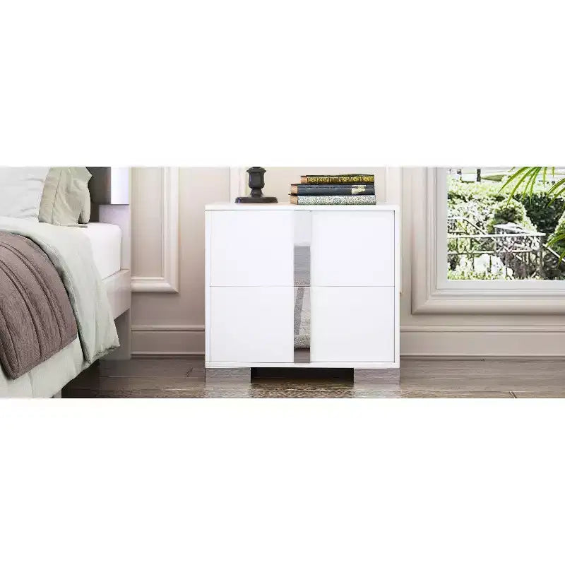 Okak Elegant 6-Drawer Bedroom Dressers with Unique Metal Handle, Mirrored Storage Cabinet,Chest of Drawers for Living Room,Entryway