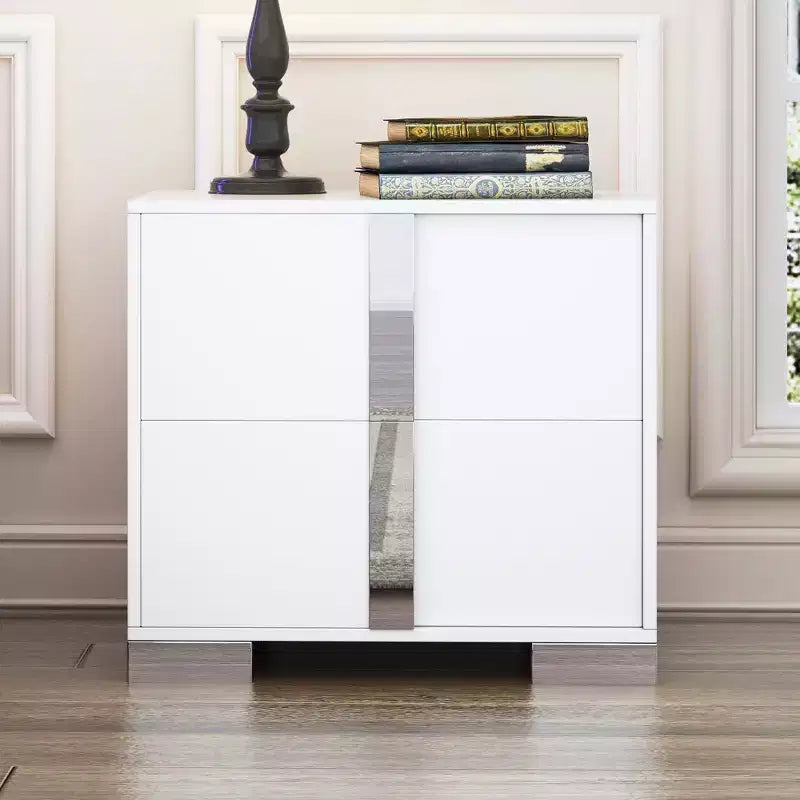 Okak Elegant 6-Drawer Bedroom Dressers with Unique Metal Handle, Mirrored Storage Cabinet,Chest of Drawers for Living Room,Entryway