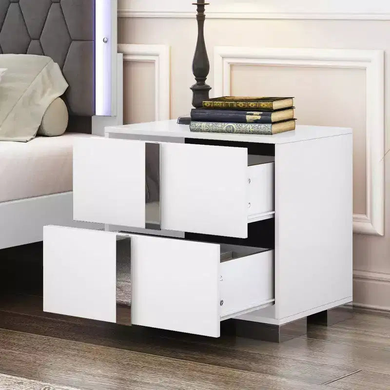 Okak Elegant 6-Drawer Bedroom Dressers with Unique Metal Handle, Mirrored Storage Cabinet,Chest of Drawers for Living Room,Entryway