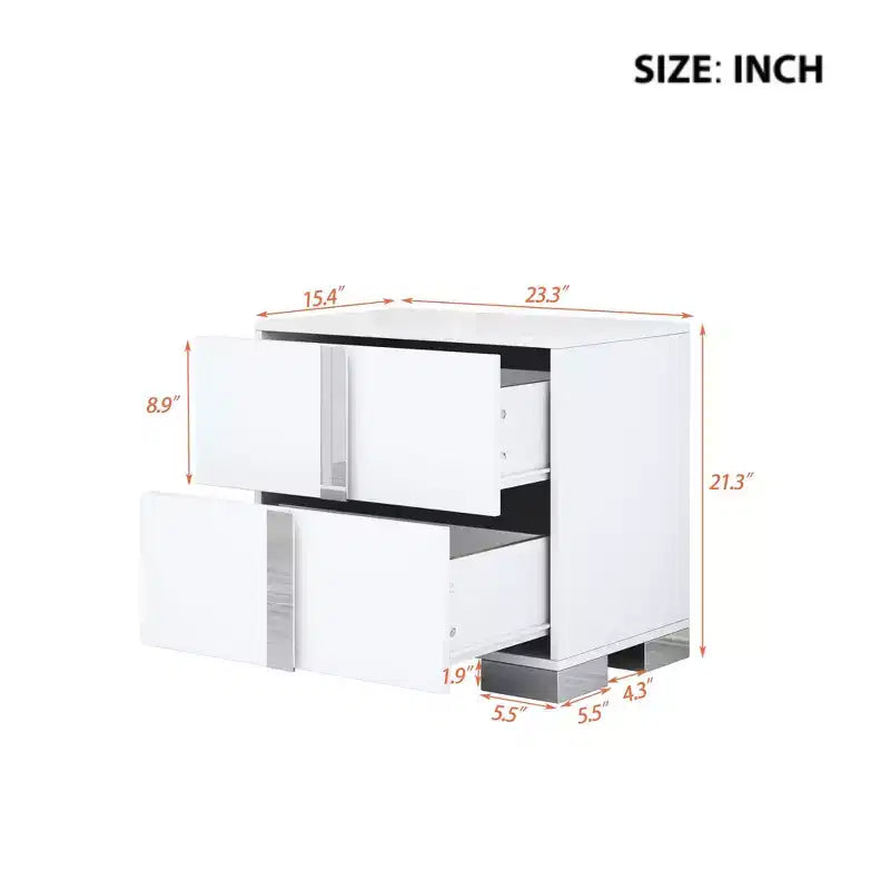 Okak Elegant 6-Drawer Bedroom Dressers with Unique Metal Handle, Mirrored Storage Cabinet,Chest of Drawers for Living Room,Entryway
