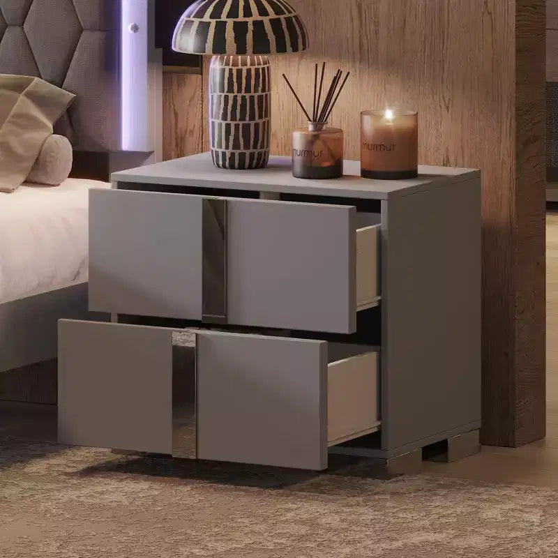 Okak Elegant 6-Drawer Bedroom Dressers with Unique Metal Handle, Mirrored Storage Cabinet,Chest of Drawers for Living Room,Entryway