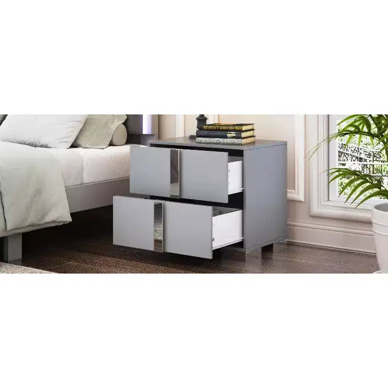 Okak Elegant 6-Drawer Bedroom Dressers with Unique Metal Handle, Mirrored Storage Cabinet,Chest of Drawers for Living Room,Entryway
