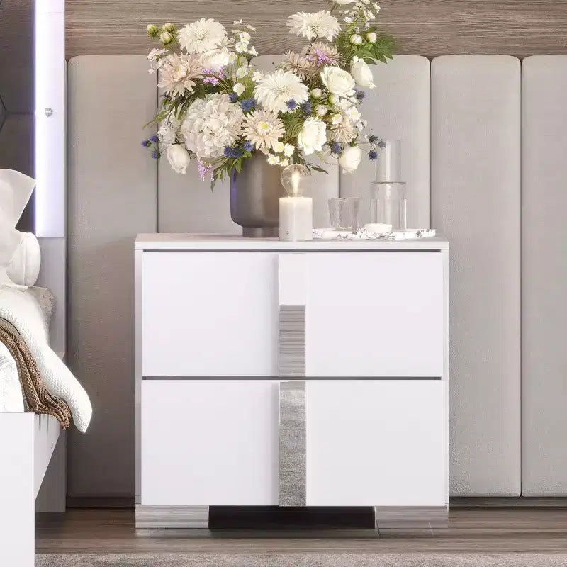 Okak Elegant 6-Drawer Bedroom Dressers with Unique Metal Handle, Mirrored Storage Cabinet,Chest of Drawers for Living Room,Entryway