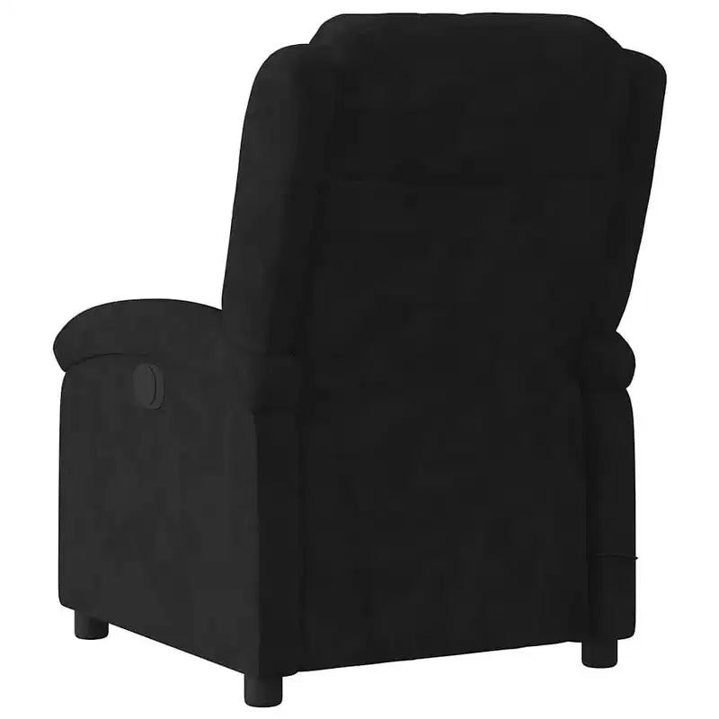 vidaXL Electric Massage Recliner Chair - Wingback Black Velvet Armchair with Vibration Function & Motorized Recline for Living Room/Bedroom