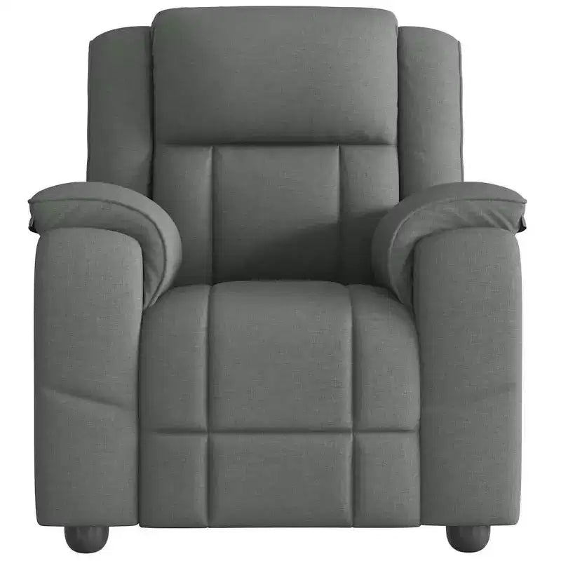 vidaXL Dark Gray Massage Recliner Chair - Fabric Armchair with Vibration Function, Manual Reclining, Side Pocket - Office/Bedroom/Lounge