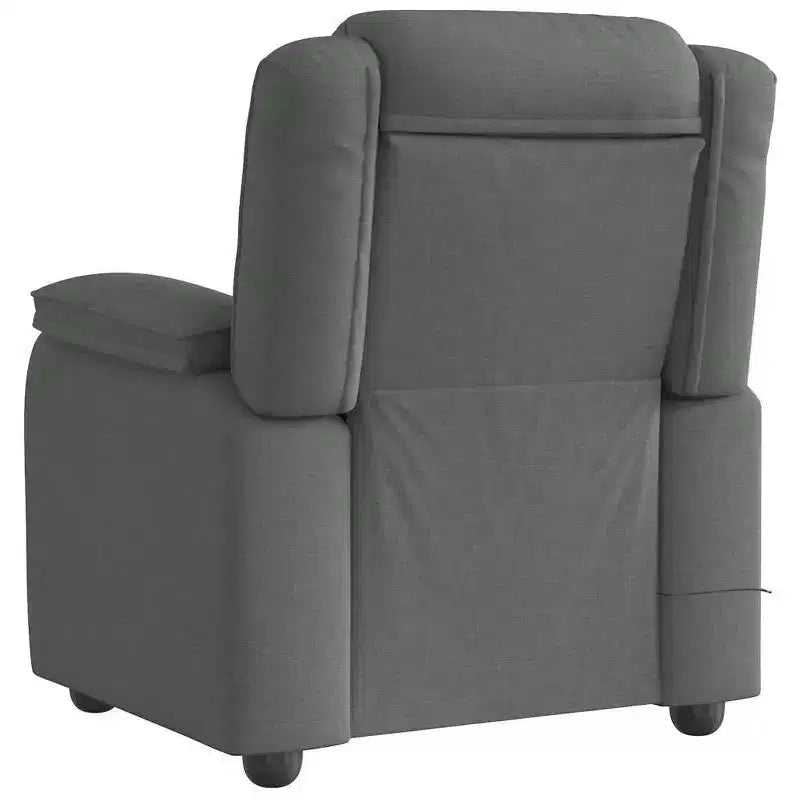 vidaXL Dark Gray Massage Recliner Chair - Fabric Armchair with Vibration Function, Manual Reclining, Side Pocket - Office/Bedroom/Lounge