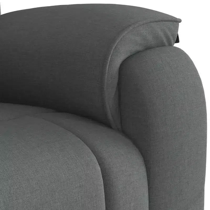 vidaXL Dark Gray Massage Recliner Chair - Fabric Armchair with Vibration Function, Manual Reclining, Side Pocket - Office/Bedroom/Lounge