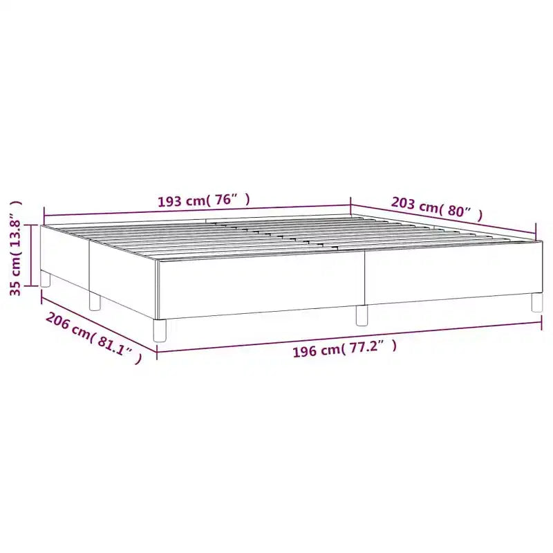 vidaXL King Bed Frame, Faux Leather Upholstered Platform Bed Frame, Black, No Mattress