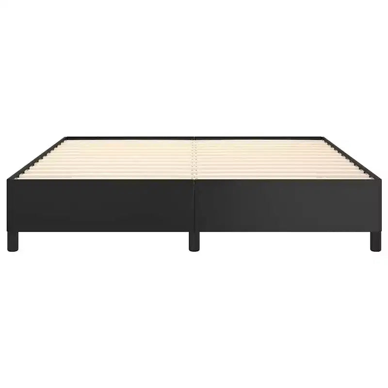 vidaXL King Bed Frame, Faux Leather Upholstered Platform Bed Frame, Black, No Mattress