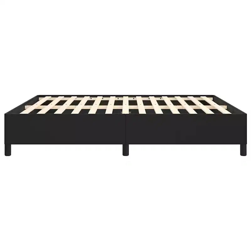 vidaXL King Bed Frame, Faux Leather Upholstered Platform Bed Frame, Black, No Mattress