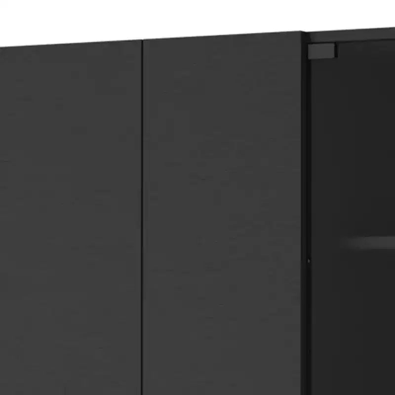 HomeRoots 59 Black Wood Wall Mounted China Cabinet With Six Doors
