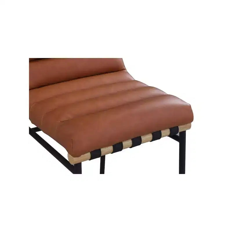 Meridian Furniture,Burke Cognac Vegan Leather Counter Stool