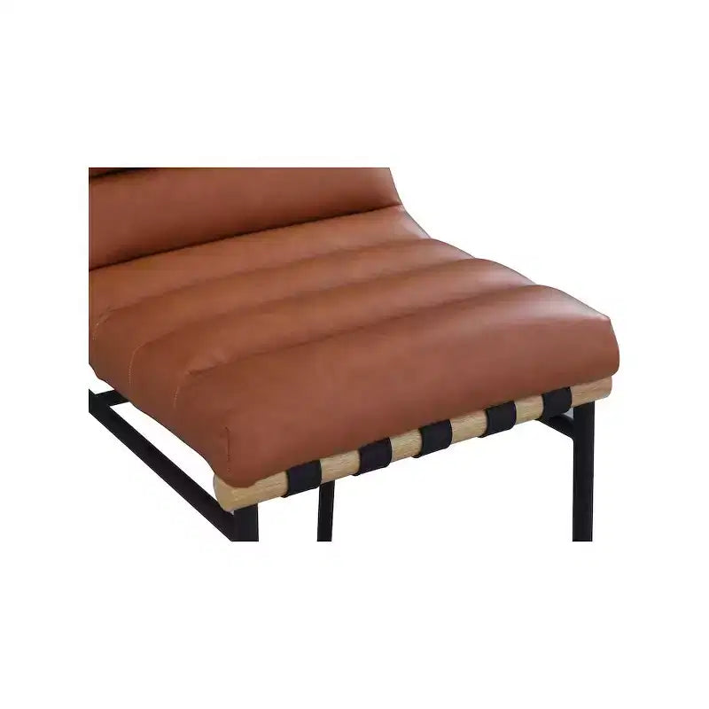 Meridian Furniture,Burke Cognac Vegan Leather Counter Stool