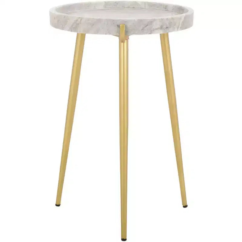 Bonn Marble Side Table - ACC3728A - Brown Grey/Gold - Safavieh