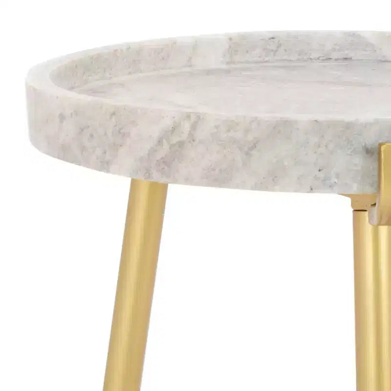 Bonn Marble Side Table - ACC3728A - Brown Grey/Gold - Safavieh
