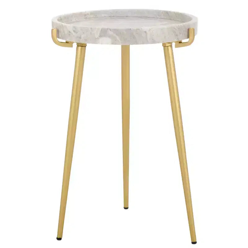 Bonn Marble Side Table - ACC3728A - Brown Grey/Gold - Safavieh