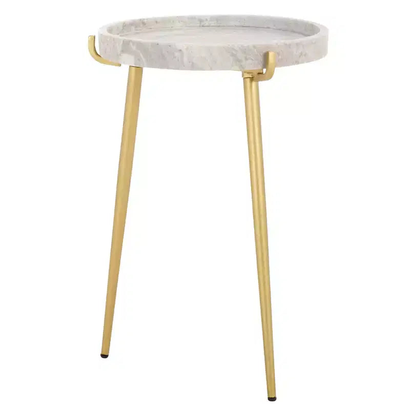 Bonn Marble Side Table - ACC3728A - Brown Grey/Gold - Safavieh