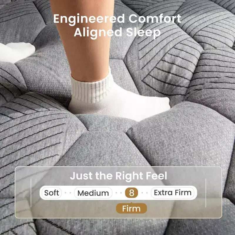 Swedrea Hybrid Mattress Anti Static Firm Cooling Breathable Gel Memory Foam, CertiPUR-US, OEKO-TEX Certified Foam, Gray