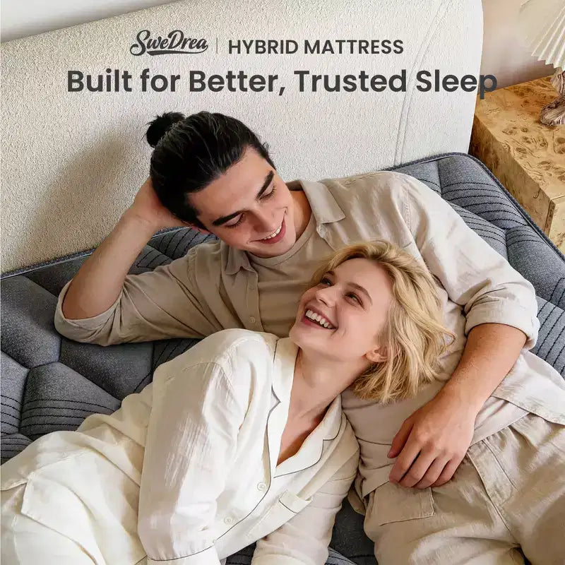 Swedrea Hybrid Mattress Anti Static Firm Cooling Breathable Gel Memory Foam, CertiPUR-US, OEKO-TEX Certified Foam, Gray