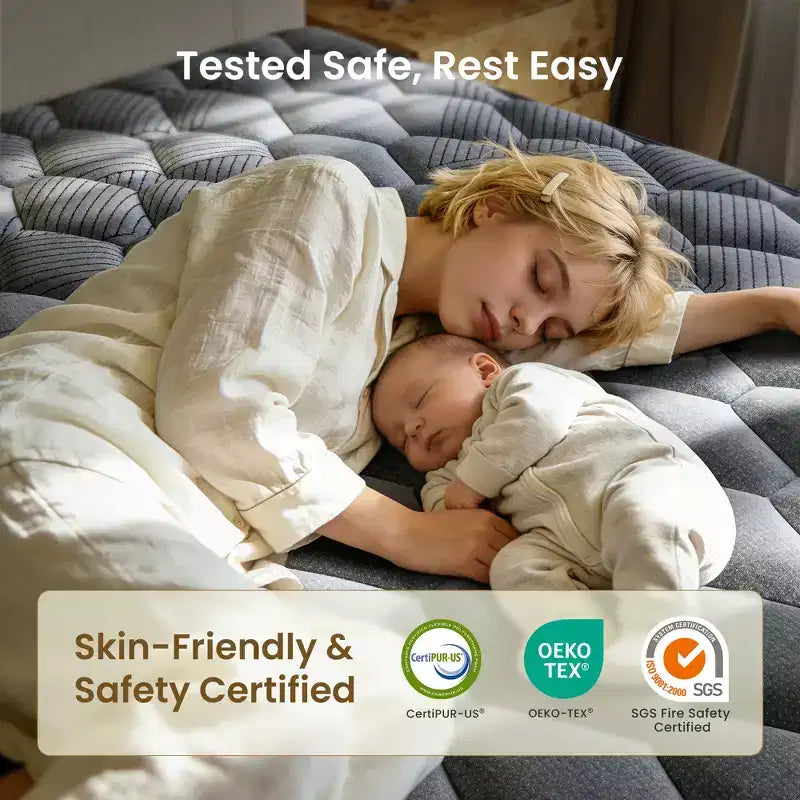 Swedrea Hybrid Mattress Anti Static Firm Cooling Breathable Gel Memory Foam, CertiPUR-US, OEKO-TEX Certified Foam, Gray