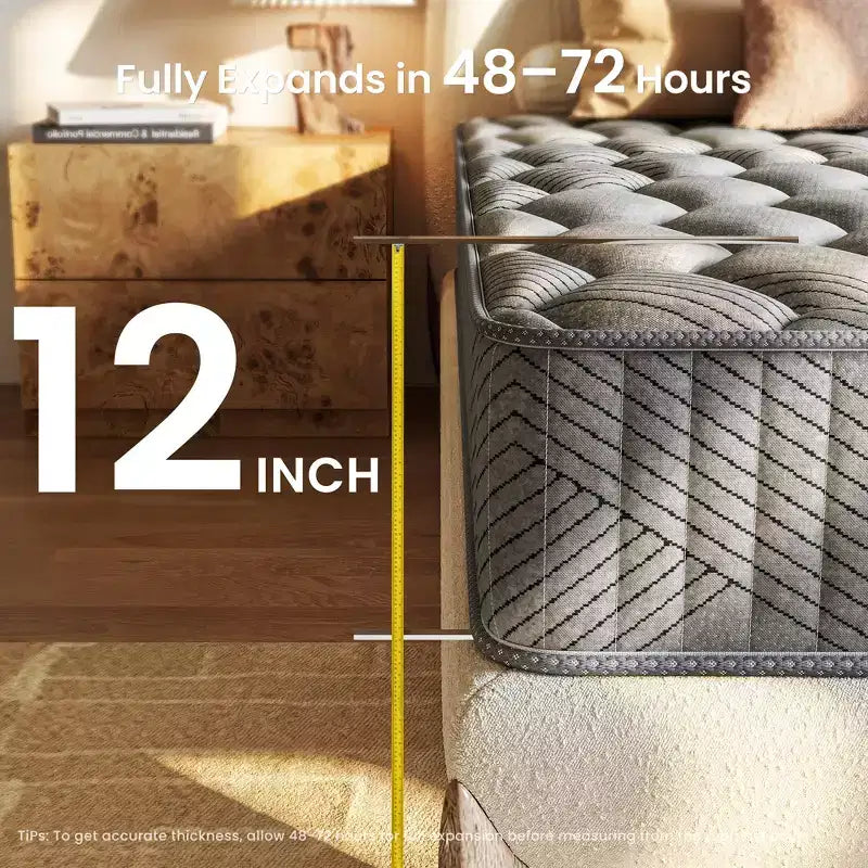 Swedrea Hybrid Mattress Anti Static Firm Cooling Breathable Gel Memory Foam, CertiPUR-US, OEKO-TEX Certified Foam, Gray