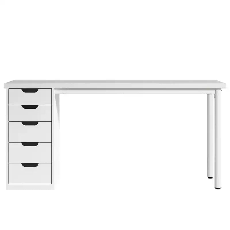 MAYEERTY 47.24 Home Office Desk, 1.18 Thick Engineered Wood with 5 Drawers