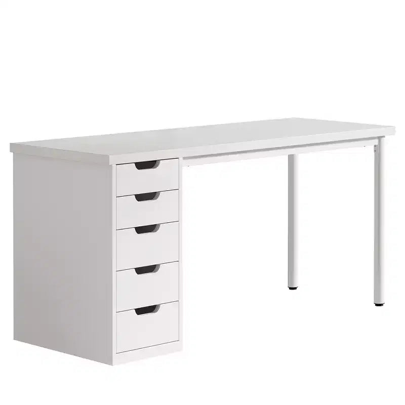 MAYEERTY 47.24 Home Office Desk, 1.18 Thick Engineered Wood with 5 Drawers