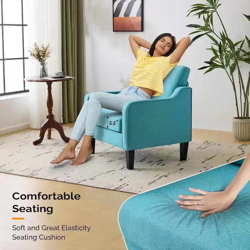 VINGLI Accent Chairs for Living Room Mid Century Modern Chair Sofa Chair Upholstered Arm Chair