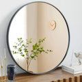 Bestier Round Mirror for Wall Decor, 30 Wall Mounted Circle Vanity Mirrors, Modern Decoration for Bathroom, Living Room, Entryway