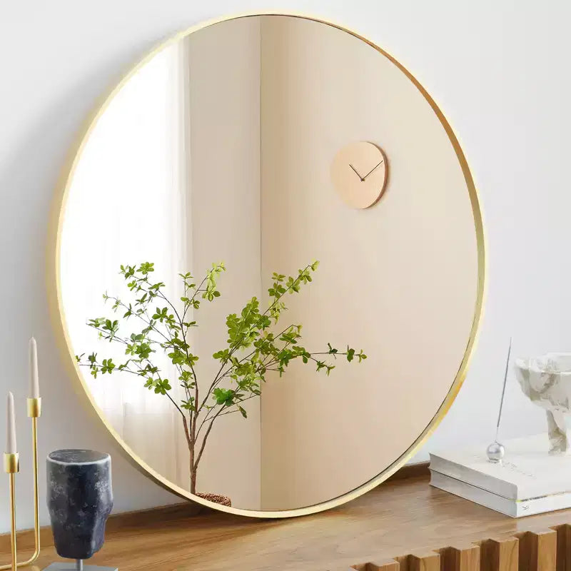Bestier Round Mirror for Wall Decor, 30 Wall Mounted Circle Vanity Mirrors, Modern Decoration for Bathroom, Living Room, Entryway