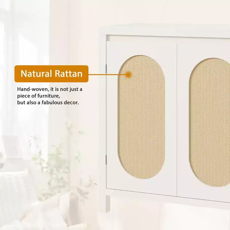 Retro Storage Cabinet, 30.1 Accent Storage Cabinet with Adjustable Shelf and Fluted Glass Doors, Console Cabinet for Kitchen & Living Room