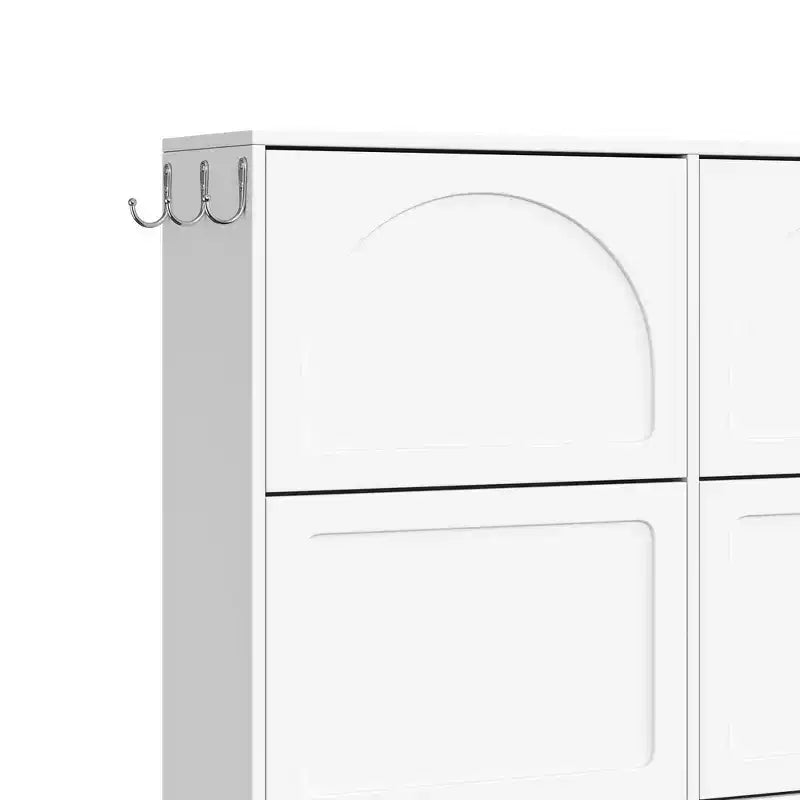Whisen Contemporary Shoe Cabinet with Adjustable Shelves, Solid Wood Legs & Storage Sideboard