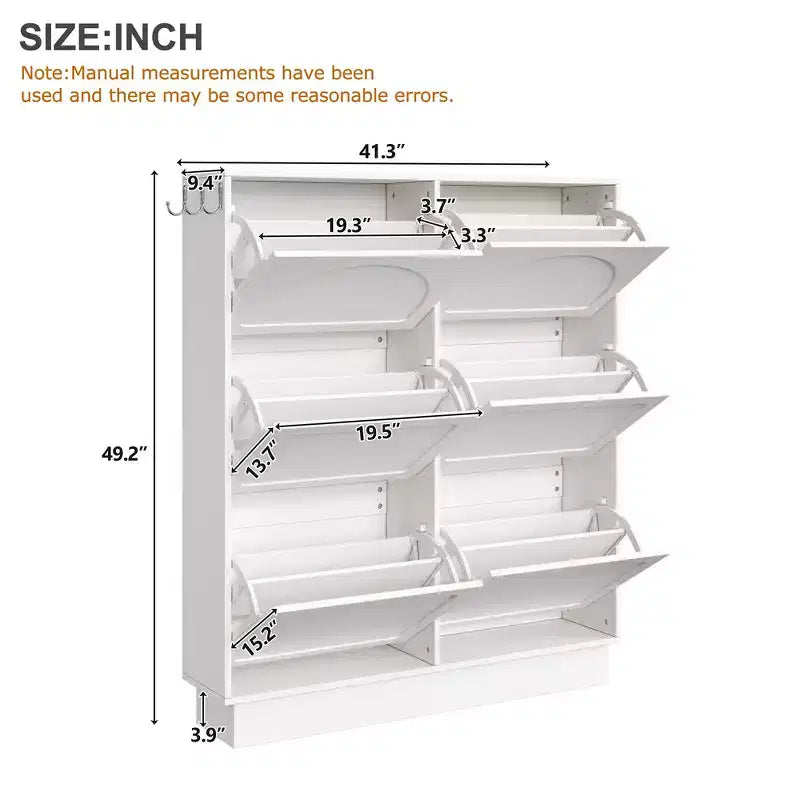 Whisen Contemporary Shoe Cabinet with Adjustable Shelves, Solid Wood Legs & Storage Sideboard