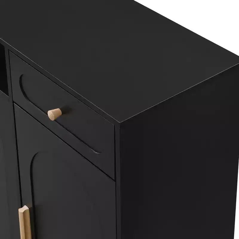 Whisen Contemporary Shoe Cabinet with Adjustable Shelves, Solid Wood Legs & Storage Sideboard