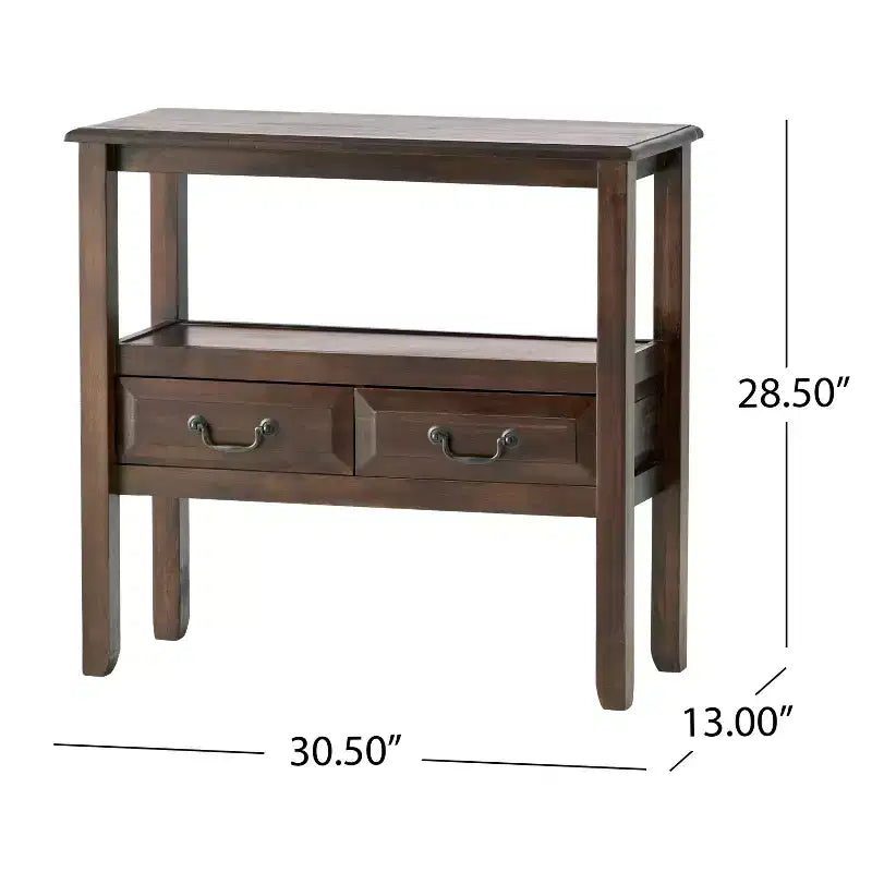 Christopher Knight Home Ramsey Contemporary Acacia Wood Console Table with Drawers and Open Shelf