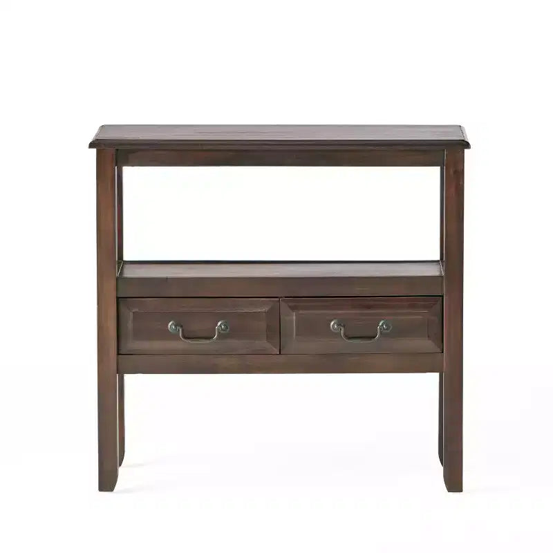 Christopher Knight Home Ramsey Contemporary Acacia Wood Console Table with Drawers and Open Shelf