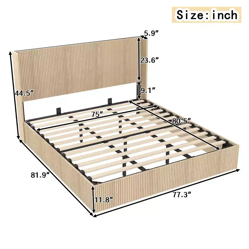 GDFStudio Phyllis Modern Pine Wood Platform Bed with Storage