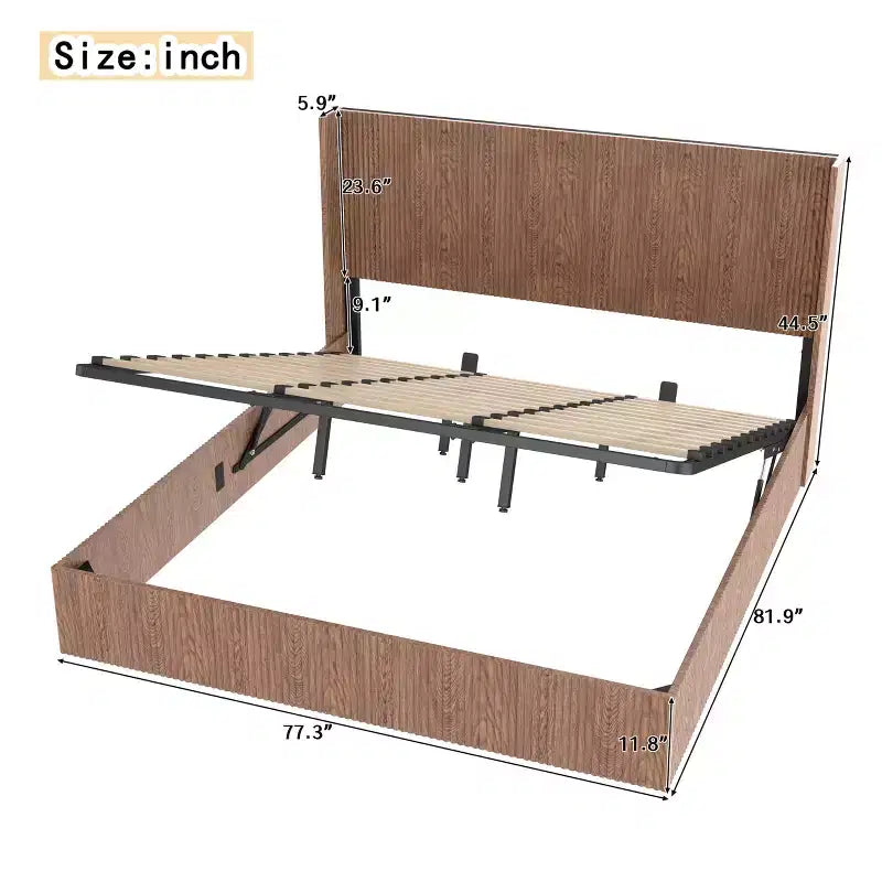GDFStudio Phyllis Modern Pine Wood Platform Bed with Storage