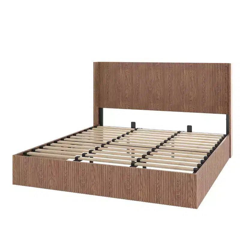 GDFStudio Phyllis Modern Pine Wood Platform Bed with Storage