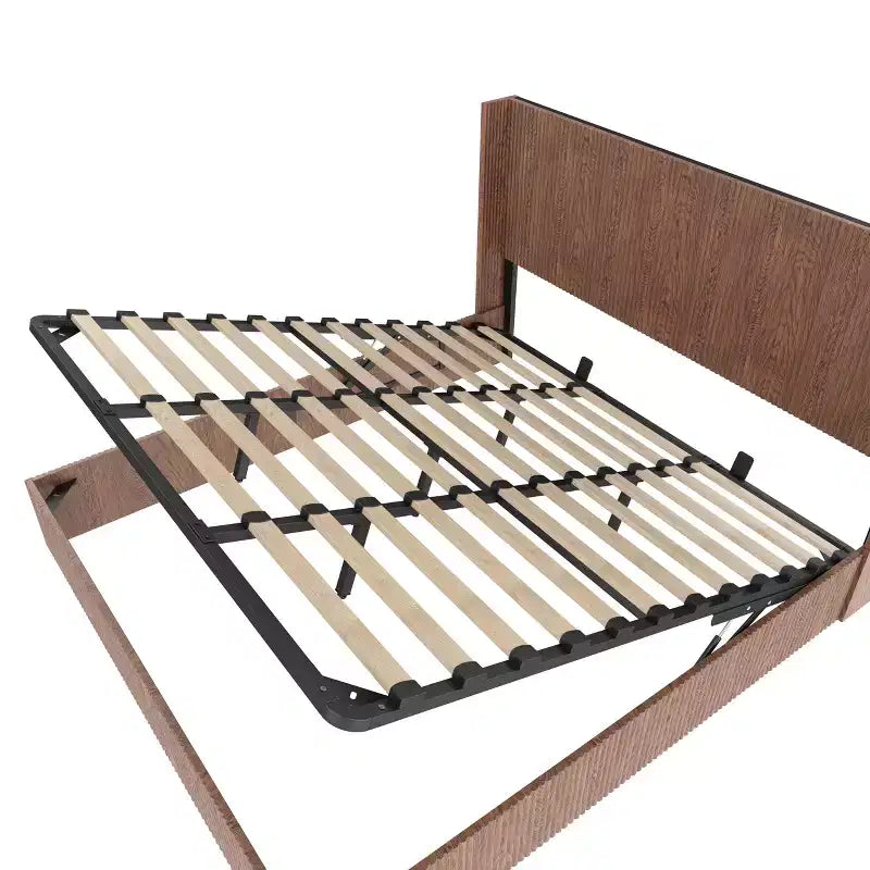 GDFStudio Phyllis Modern Pine Wood Platform Bed with Storage