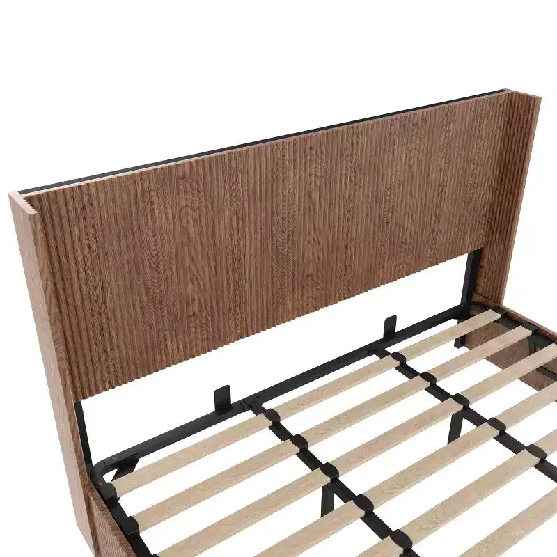 GDFStudio Phyllis Modern Pine Wood Platform Bed with Storage
