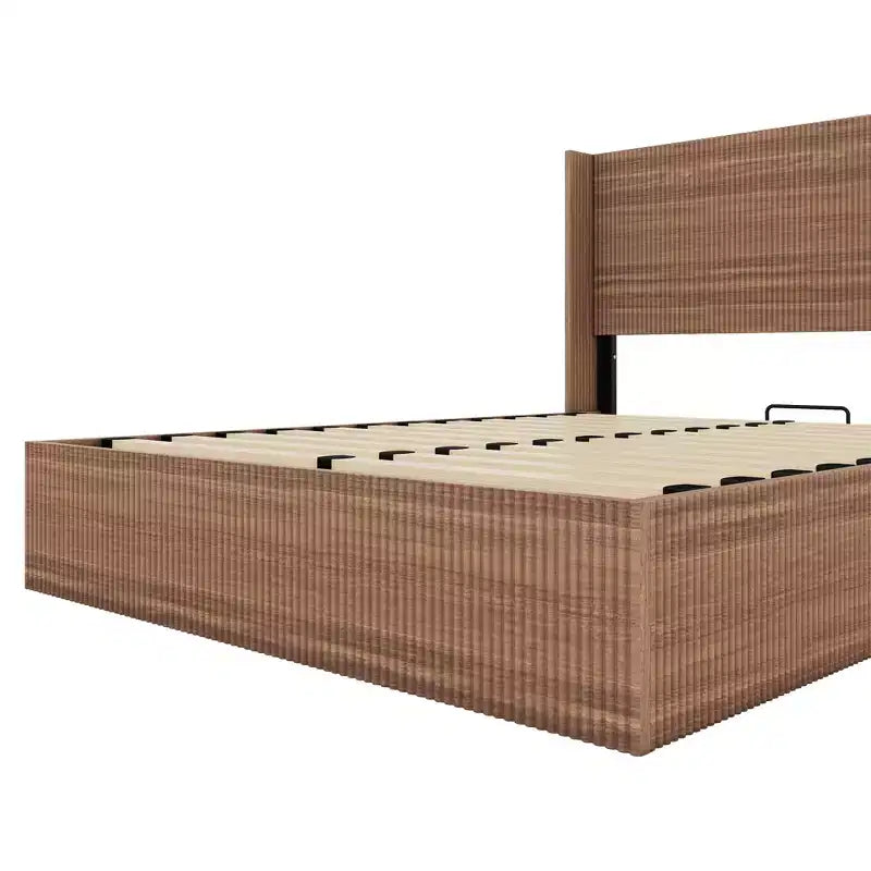 GDFStudio Phyllis Modern Pine Wood Platform Bed with Storage