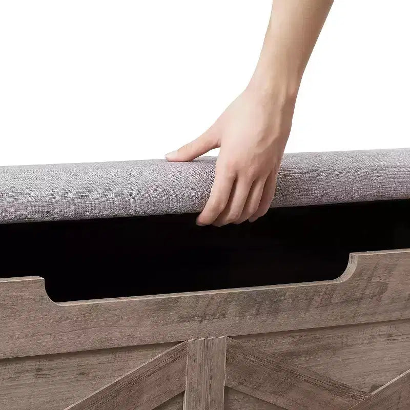 Acekool 40 Storage Bench with Lift Top - Rustic Wood Entryway Organizer & Seat