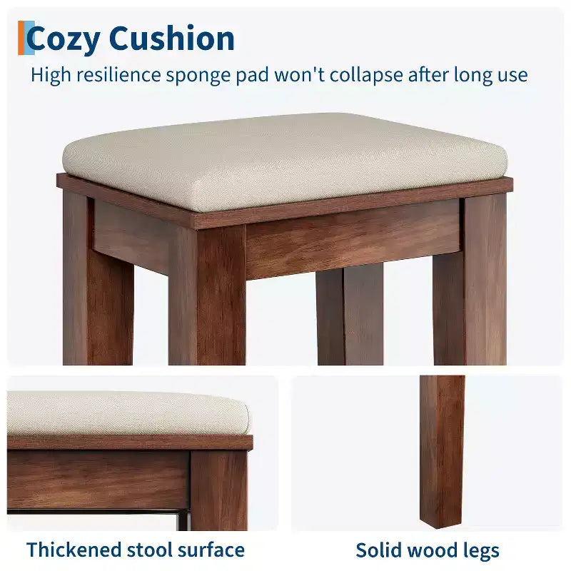 Farmhouse Makeup Vanity Desk with Mirror and Lights, Power Outlet, 2 Drawers and Cushioned Stool, Glass Top for Bedroom Dressing Room