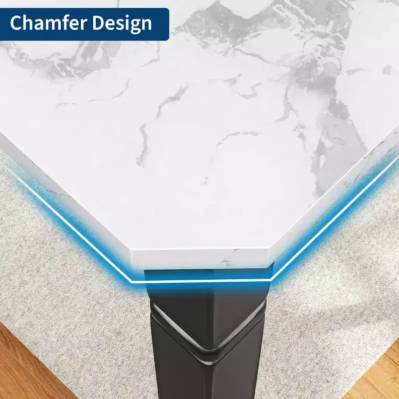 78 Inch Industrial Kitchen Table, Seats 6-8, with Safety Chamfer Corners, Multi-Purpose Dining Table for Home & Restaurant