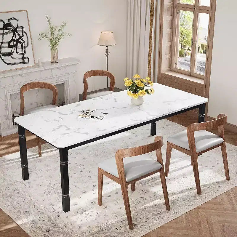 78 Inch Industrial Kitchen Table, Seats 6-8, with Safety Chamfer Corners, Multi-Purpose Dining Table for Home & Restaurant