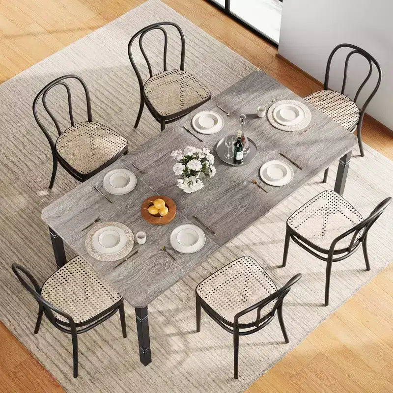78 Inch Industrial Kitchen Table, Seats 6-8, with Safety Chamfer Corners, Multi-Purpose Dining Table for Home & Restaurant