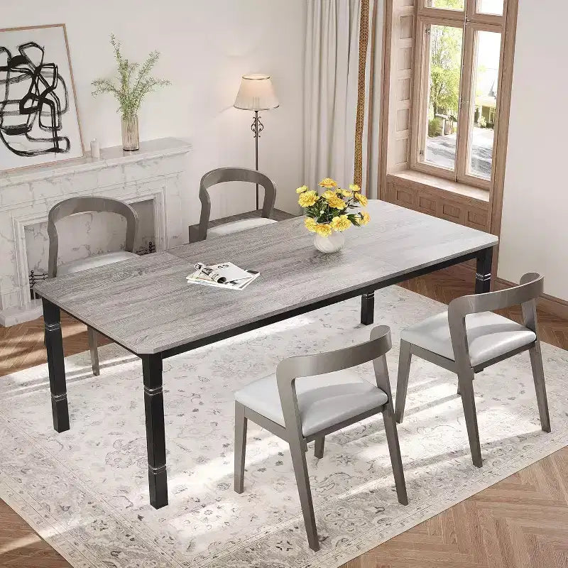 78 Inch Industrial Kitchen Table, Seats 6-8, with Safety Chamfer Corners, Multi-Purpose Dining Table for Home & Restaurant
