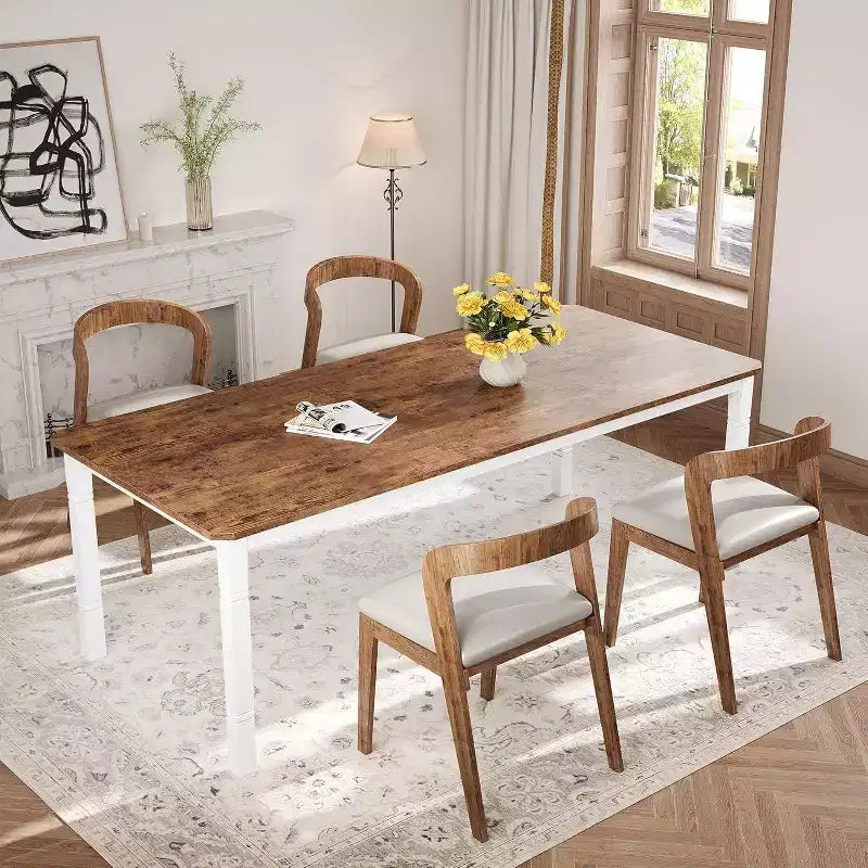 78 Inch Industrial Kitchen Table, Seats 6-8, with Safety Chamfer Corners, Multi-Purpose Dining Table for Home & Restaurant